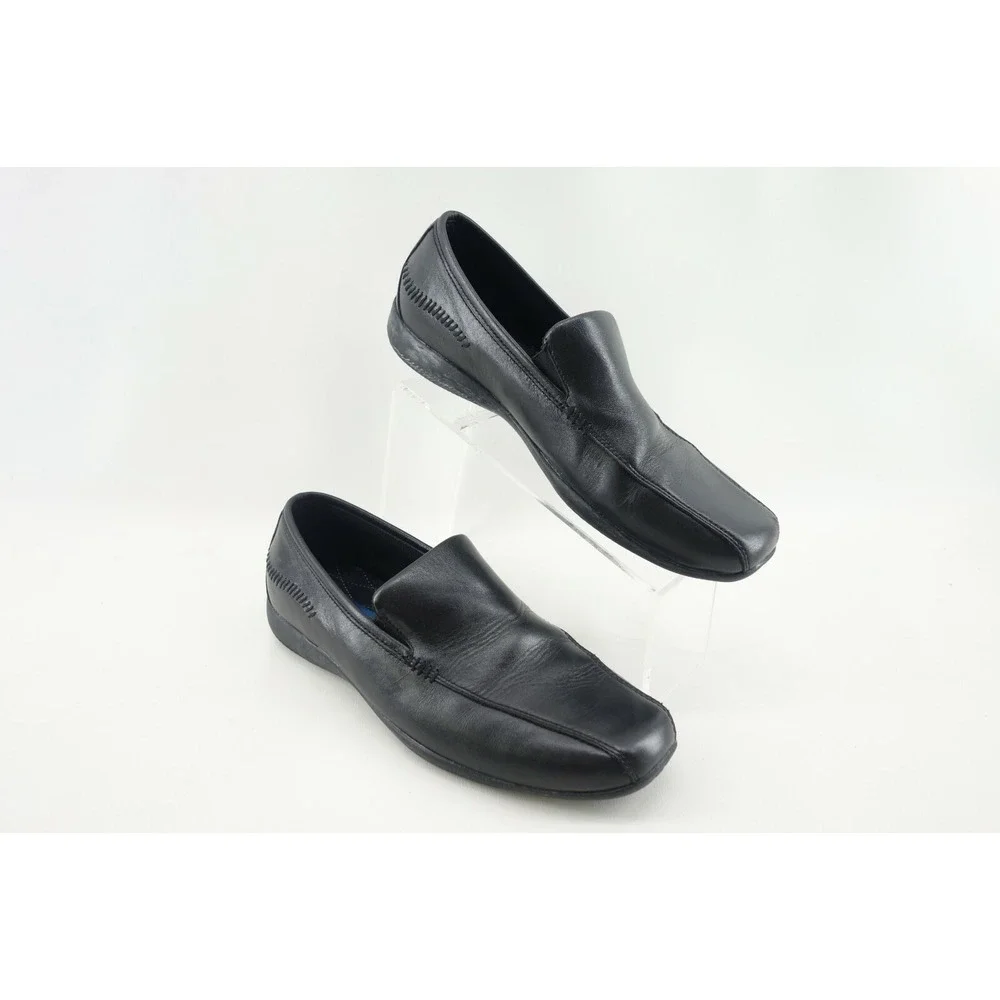 Stacy Adams Men's Slip On Loafers Dress Shoes Black Bicycle Toe Leather‎ 10.5 M